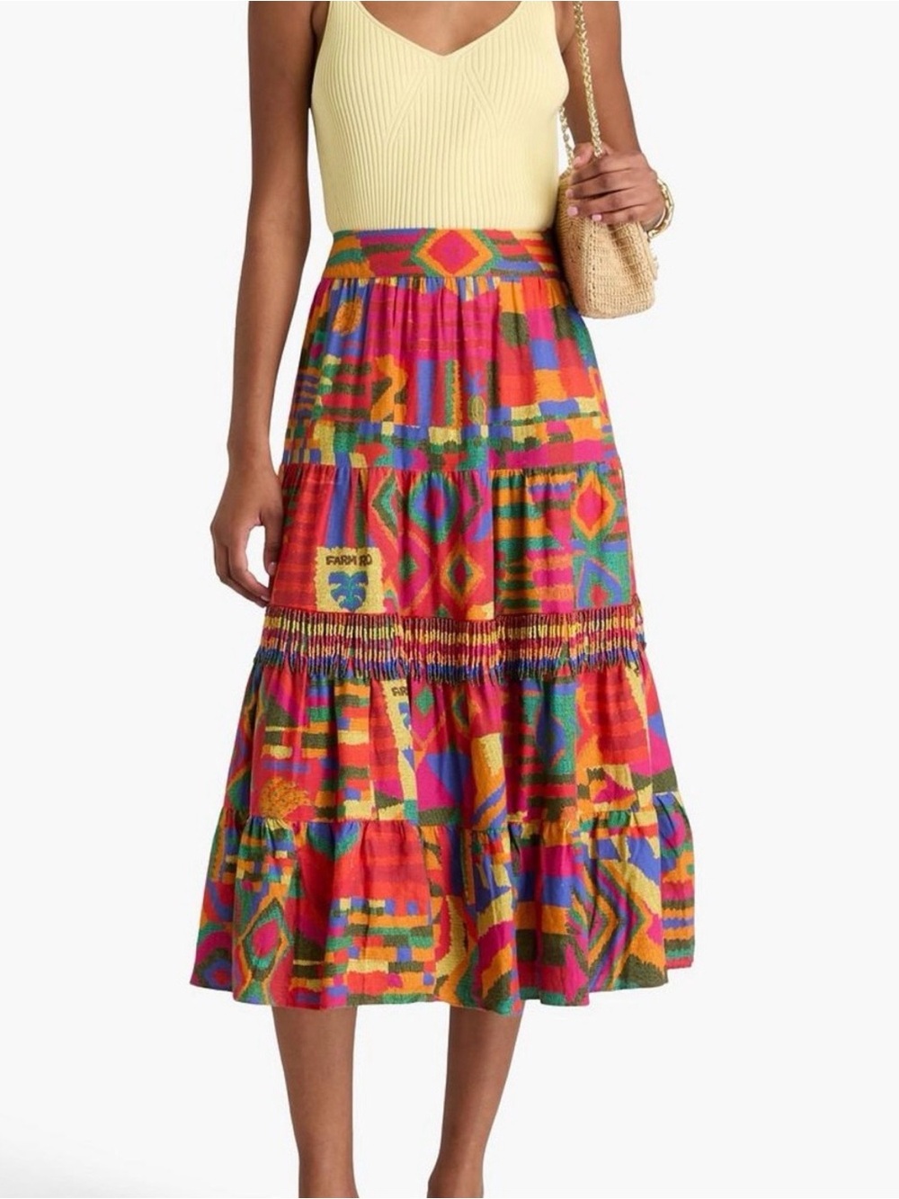 FARM Rio Summer Patches Midi Skirt